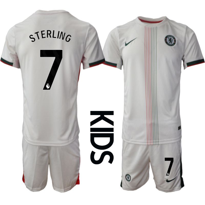 Youth 2025-2026 Club Chelsea away white #7 Soccer Jersey